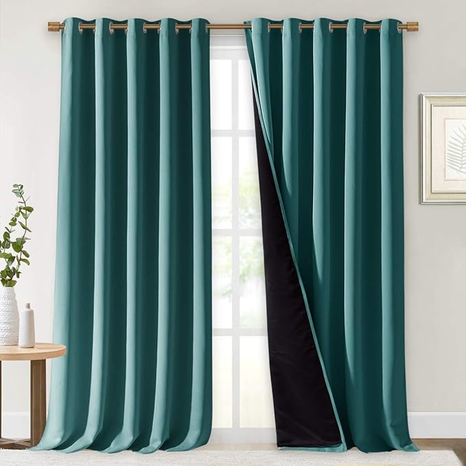 NICETOWN 100% Blackout Curtains 108 inches Long, Noise Reduction Window by NICETOWN