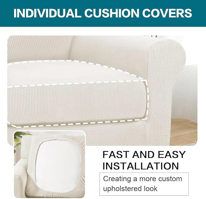 Turquoize 2 Piece Chair Covers Armchair Slipcovers - Image 5