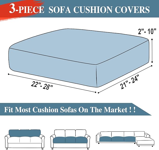 Couch Cushion Covers Seat Cushion Cover Stretch Couch Cover Separate Sectional - Image 6