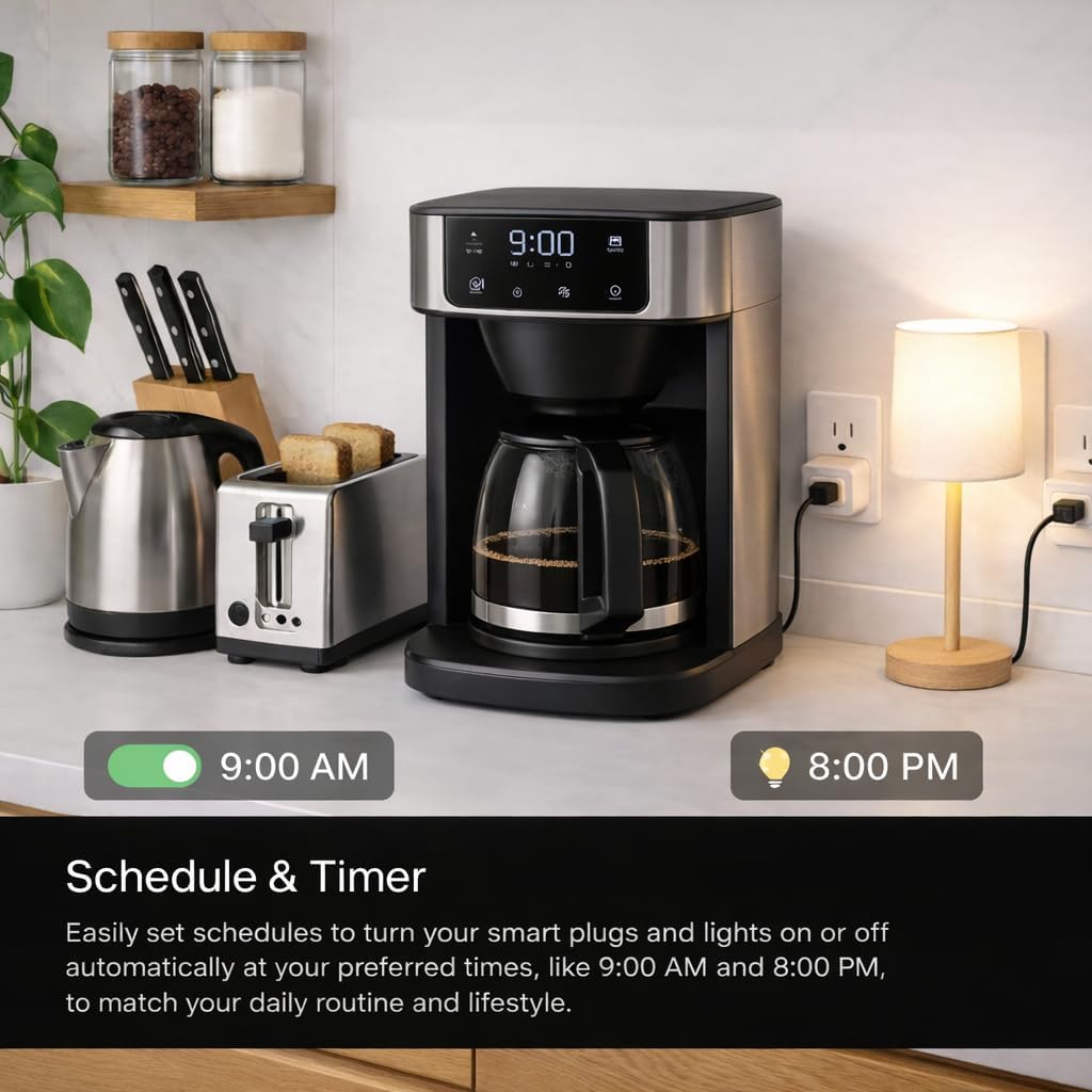 Smart Plug, Works with Alexa & Google Assistant, Smart Life App & Voice Control, Energy Monitoring, Timer Scheduling, No Hub Required, App Remote Control, 2.4 GHz WiFi Outlet, 10A 2-Pack