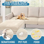 H.VERSAILTEX Velvet Stretch Sectional Couch Covers 4 Pieces Sofa Seat Cushion - Image 4