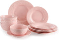 Sweejar Porcelain Dinnerware Se, Flower Plates and Bowls Set of 4