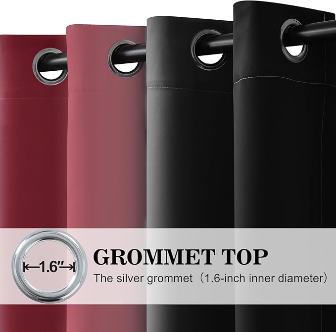 Yakamok Blackout Ombre Burgundy and Black Curtains - Image 2