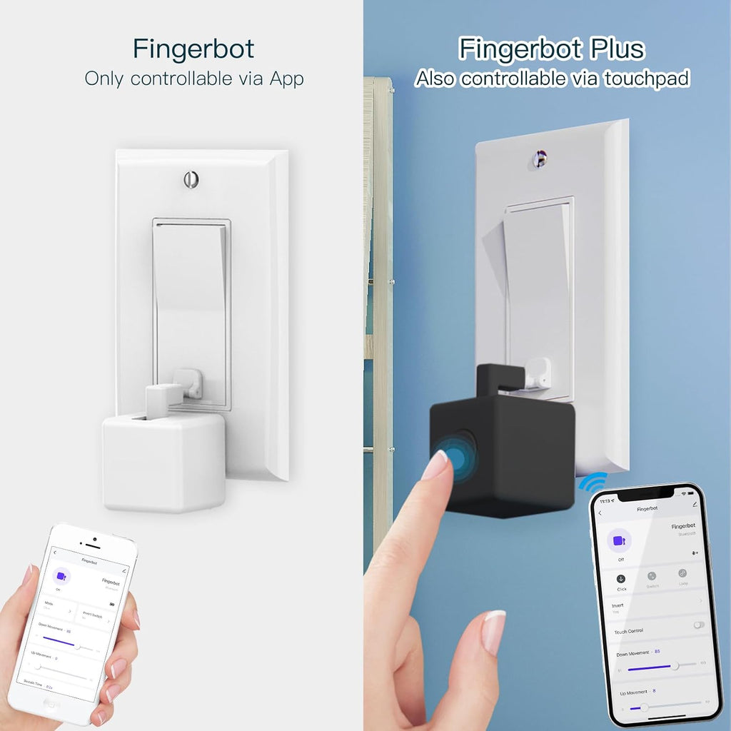 MOES Fingerbot Plus Smart Button Pusher, Touch Control, No Wiring Black