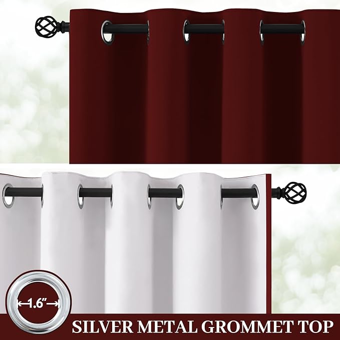 Yakamok 100% Blackout Curtain Panels 84 inches Cold and Light Blocking Drapes - Image 2