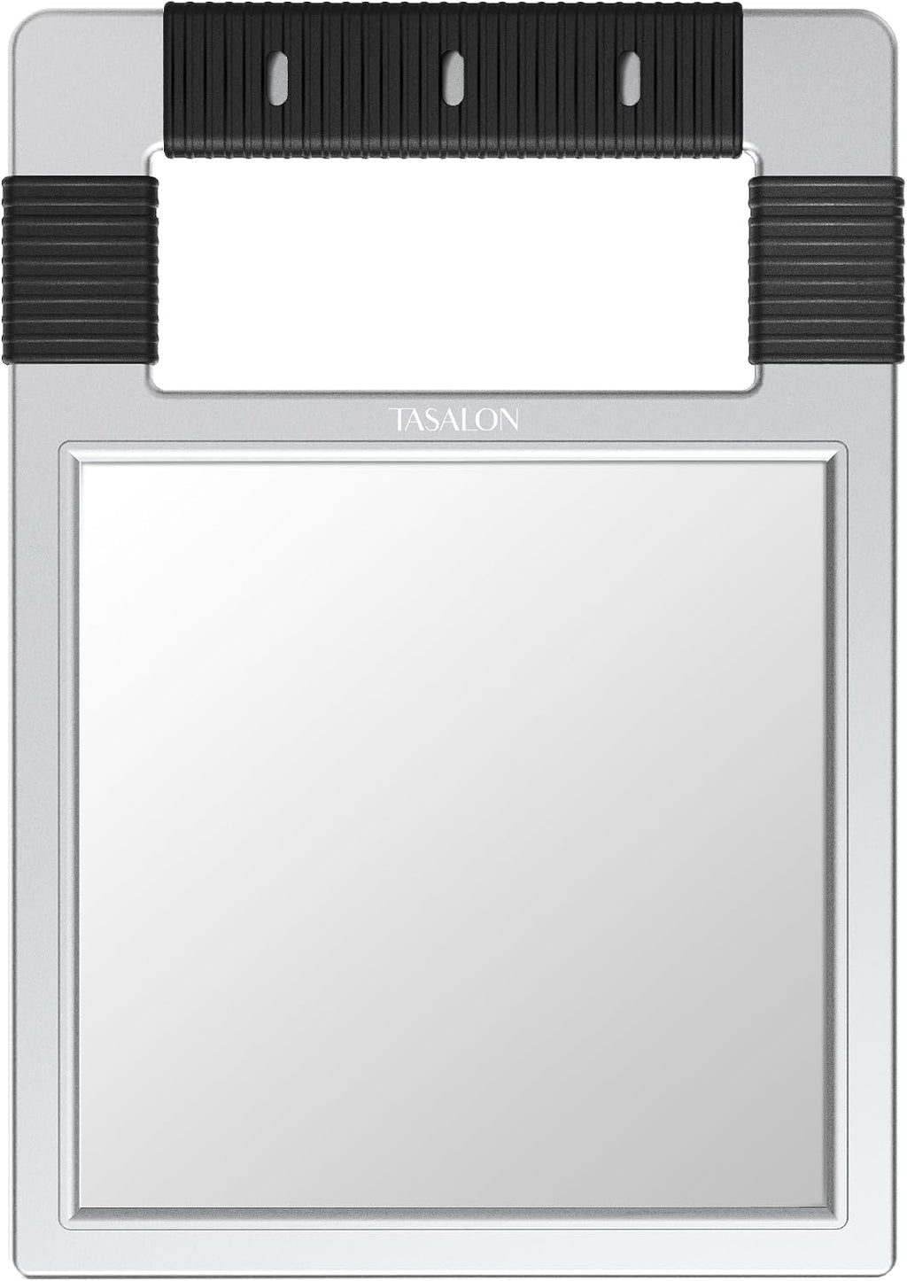 TASALON Unbreakable Handheld Mirror with Silicone Handle, Black