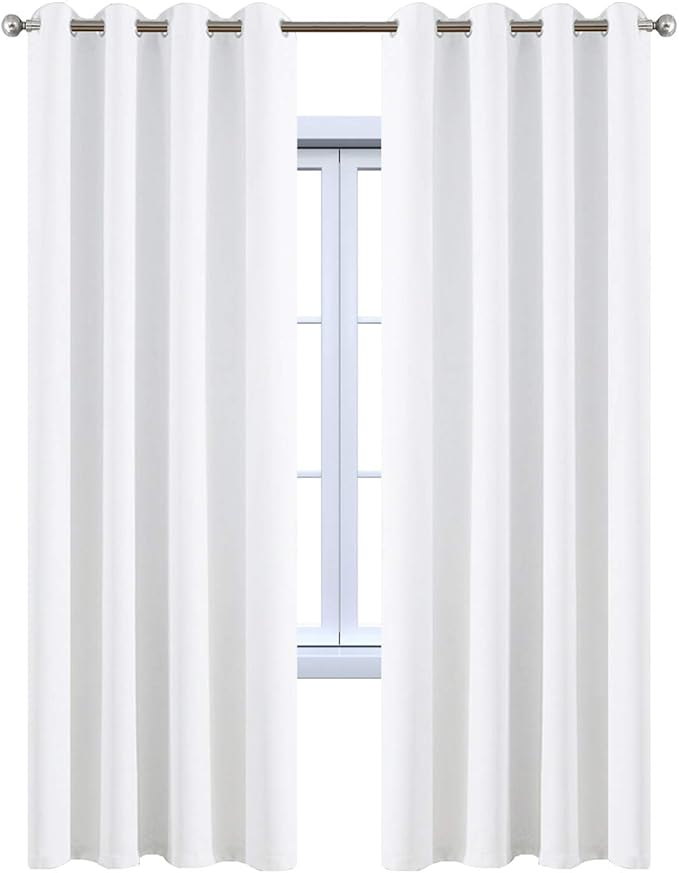 Yakamok White Thermal Insulated Curtains 84 Inch Length Solid Grommet Top - Image 8