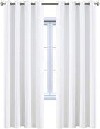 Yakamok White Thermal Insulated Curtains 84 Inch Length Solid Grommet Top - Image 8