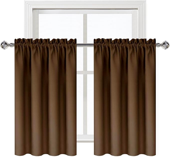DWCN Brown Blackout Curtains for Small Window, Thermal Insulated Energy Saving - Image 8