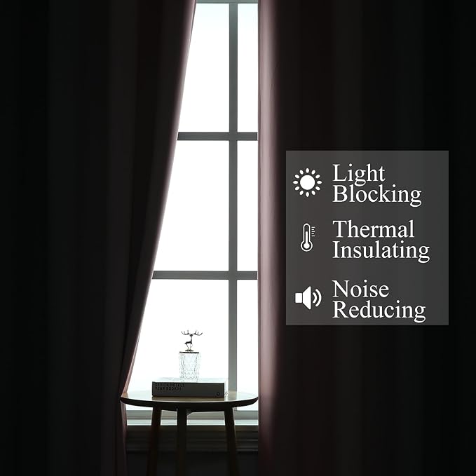 Ombre Pink and Gray Blackout Curtains 96 Inches Long, Full Room Darkening - Image 3