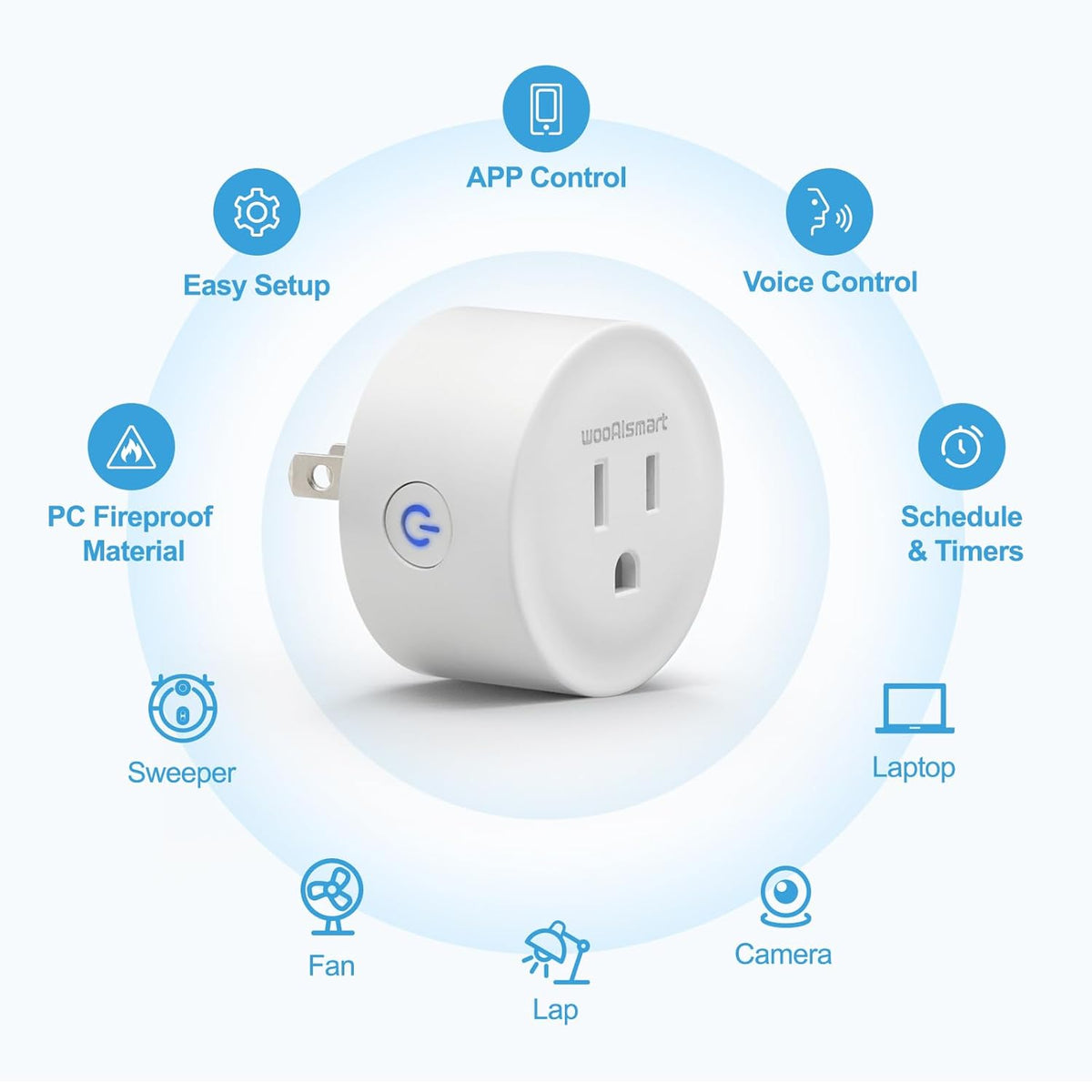 Smart Plug, WiFi Plugs Work with Alexa & Google Assistant, Smart Outlet with Timer & Group Controller, WiFi Outlet for Home, No Hub Required, ETL & FCC Certified, 2.4GHz WiFi, 16A, 4 Pack