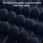 HIMEET Navy Blue Ribbed Throw Blanket - Image 8