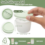 Silicone Snack Containers 4oz, 4 Pack, BPA-Free, Leakproof Lids