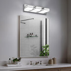 Modern LED Stainless Steel Chrome Acrylic Bathroom Lights Fixtures 3-Light