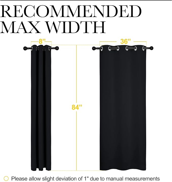 NICETOWN Thermal Insulated Black Blackout Curtains/Drapes 84 inches Length 2 - Image 7