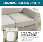 Turquoize 4 Piece Sofa Covers for 3 Cushion Couch Sofa Slipcover Soft Couch - Image 5