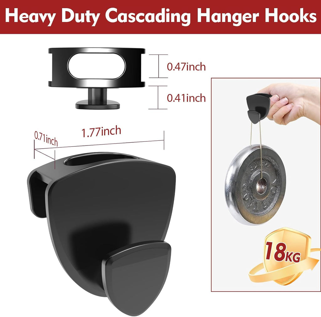 Space Saving Hanger Hooks 100Pcs, Upgrade Heavy Duty Hanger Connector Hooks