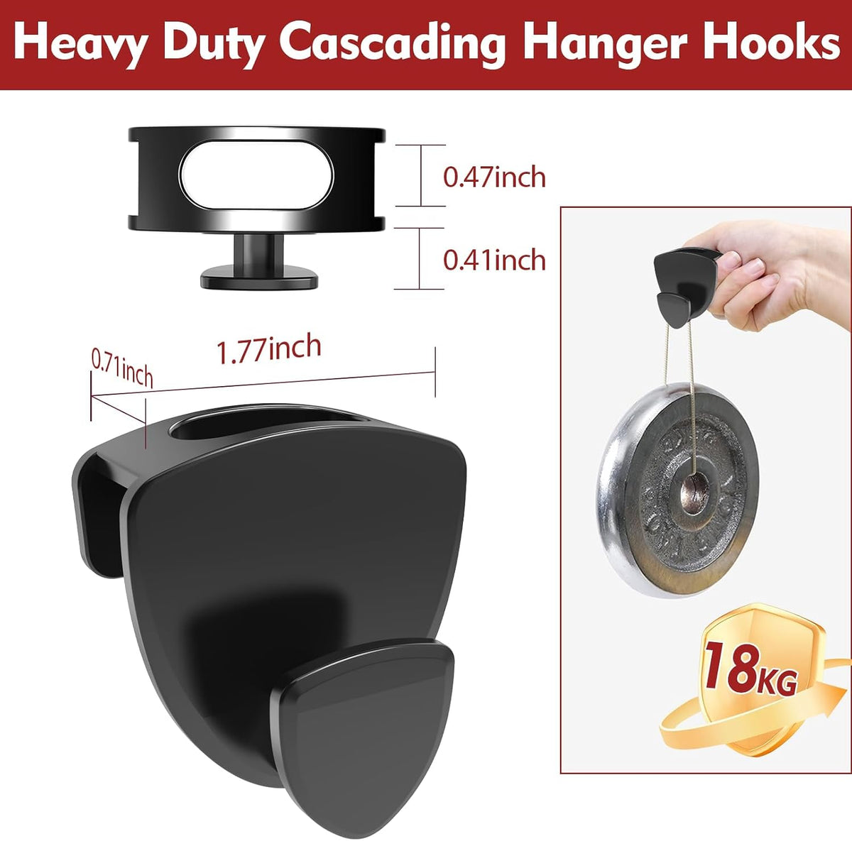 Space Saving Hanger Hooks 100Pcs, Upgrade Heavy Duty Hanger Connector Hooks