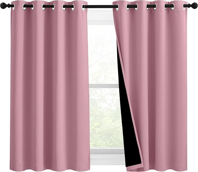 NICETOWN 100% Blackout Blinds, 46 inches x 45 inches, Laundry Room Decor Window by NICETOWN