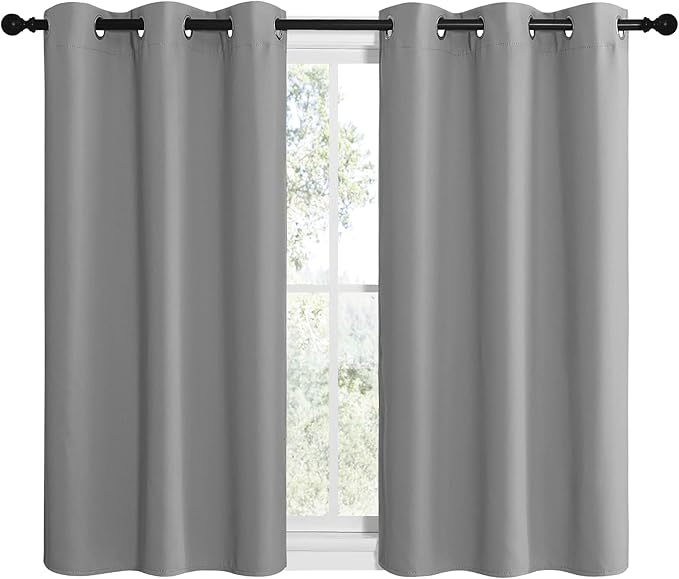 NICETOWN Silver Grey Blackout Curtain Panels - Image 2
