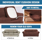 H.VERSAILTEX Modern Velvet Plush 4 Piece High Stretch Sofa Slipcover Furniture - Image 6