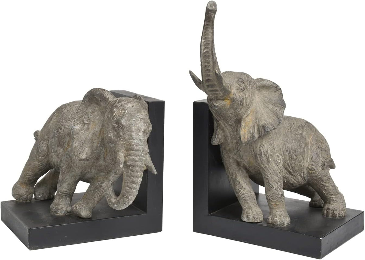 Decorative-Bookends Elephant Book-Ends Heavy Duty - Book Stoppers for Home Office School 5.34 LBS 11.8 * 7.9 * 9.8 Inch Newman House Studio