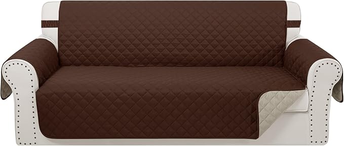 Reversible 4 Seater Sofa Cover 91 Inch Large Couch Cover Furniture Protector by LuxshareHome