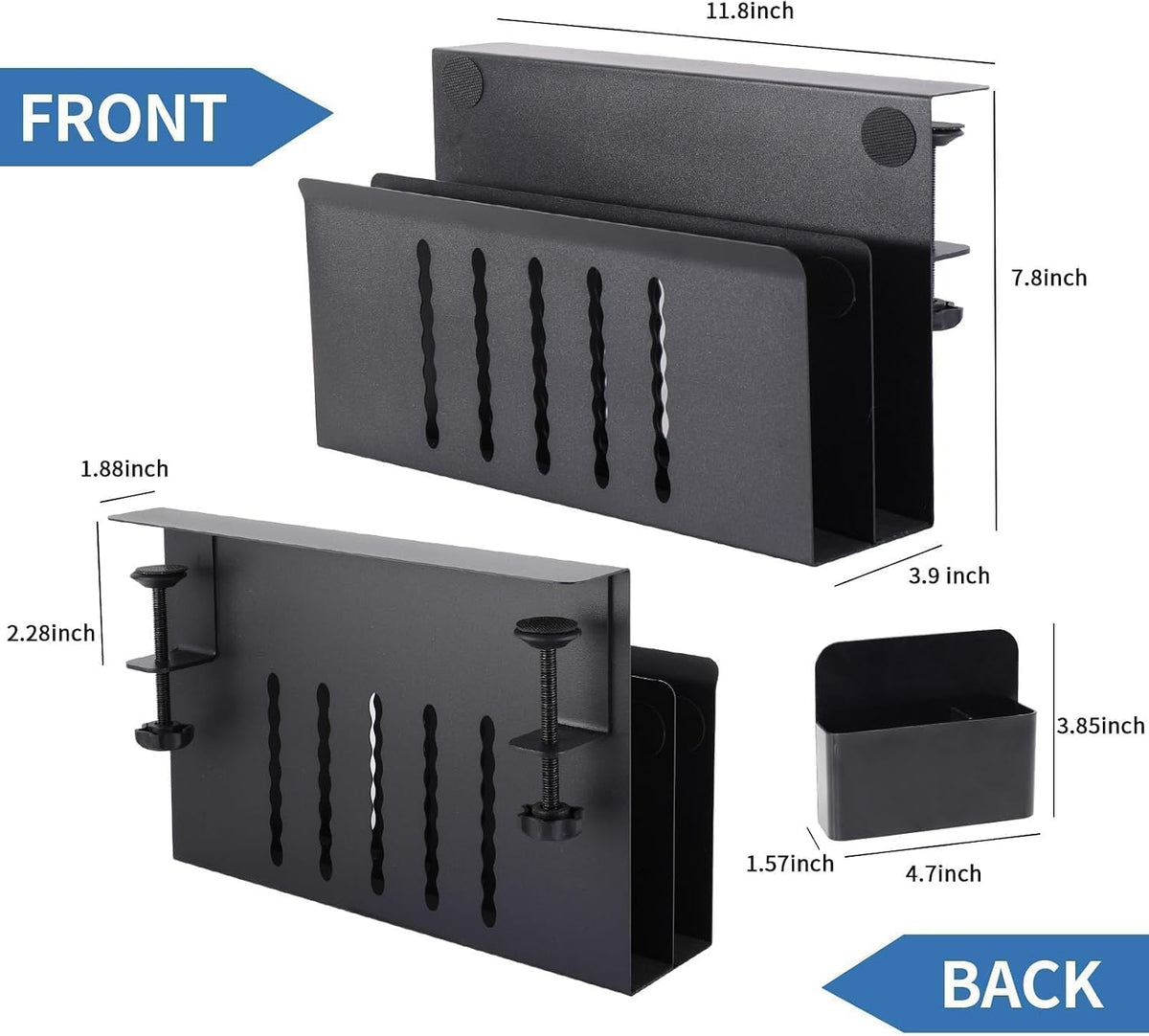 2 Tie Desk Side Storage Organizer,osseph Under Desk laptop holder