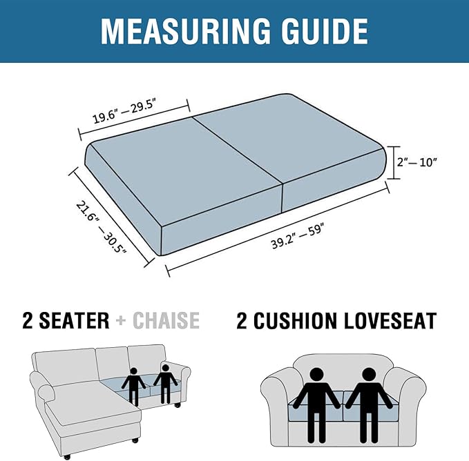 H.VERSAILTEX Super Stretch Individual Seat Cushion Covers Sofa Covers Couch - Image 3