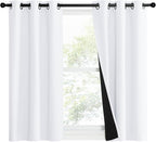 NICETOWN Pure White 100% Blackout Lined Curtains, 1 Pair, 2 Thick Layers Narrow by NICETOWN