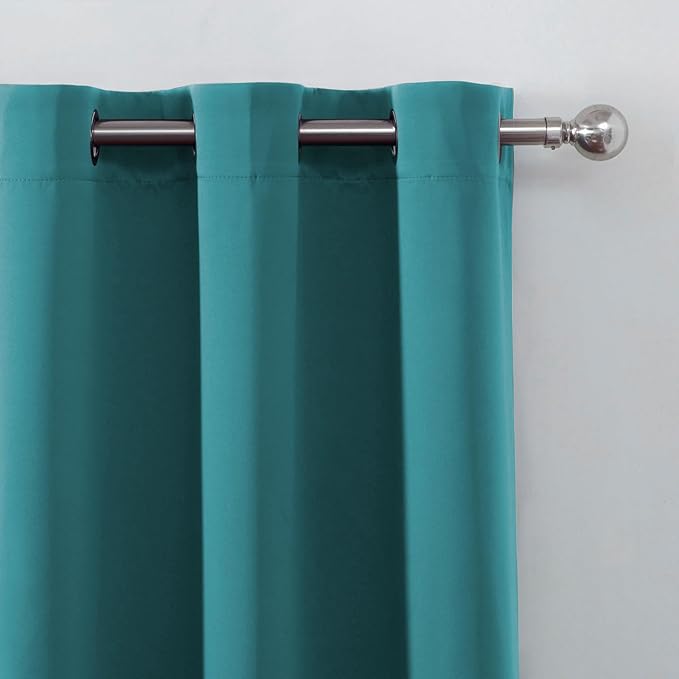LEMOMO Sea Teal Blackout Curtains 42 x 54 Inch Length Set of 2 Panels Grommet - Image 7