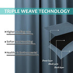 NICETOWN 100% Blackout Lined Curtains, Smoky Blue, 1 Pair, 2 Thick Layers - Image 6