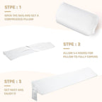 Queen Size(60"x6"x10") Bed Wedge Pillow for Headboard, Mattress Gap Filler(0-8"), Bed Wedge for Gap Between Your Headboard and Mattress White