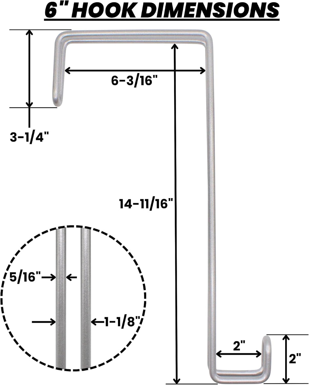Over The Wall Heavy Duty Concrete Cinder Cement Block Wall Outdoor No Drill Fence Hooks Hangers - Extra Long Large Rafter Ladder Pool Equipment Pole Hangers for Planters Hoses Horse Tack Organization
