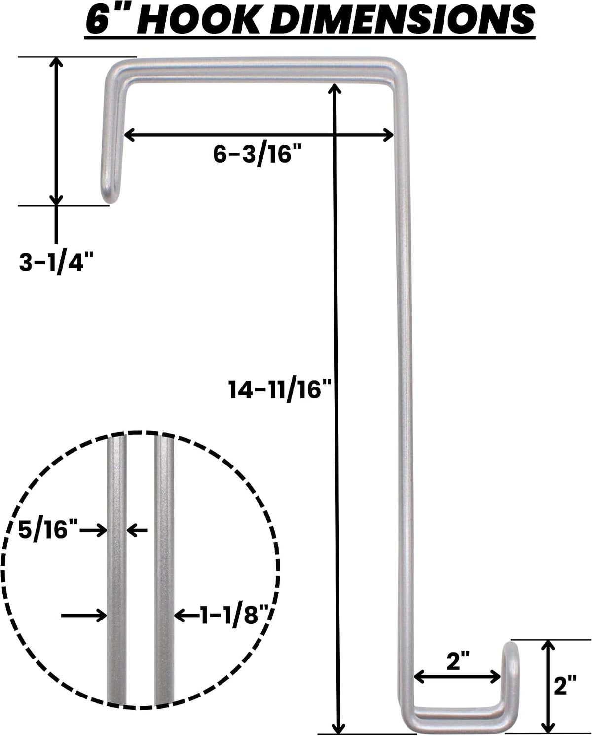 Over The Wall Heavy Duty Concrete Cinder Cement Block Wall Outdoor No Drill Fence Hooks Hangers - Extra Long Large Rafter Ladder Pool Equipment Pole Hangers for Planters Hoses Horse Tack Organization