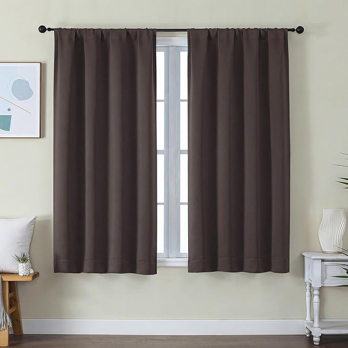 Simplebrand Ava Chocolate Short Blackout Curtains by Simplebrand