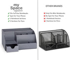 My Space Organizers Grey Desk Organizer, 9 Compartments, Office Supplies and Desk Accessories Organizer, Office Decor Desktop Organizer (Gray)