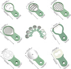 HAO'S COOK 8-Piece Nesting Kitchen Gadget Set, Space-Saving Stackable Utensil Set with Graters, Peeler, Pizza Cutter, Herb Stripper & Bottle Opener, Compact Cooking Tools for RV, Apartments & Camping