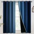 SimpleHome Blue and Greyish White Blackout Curtains by SimpleHome