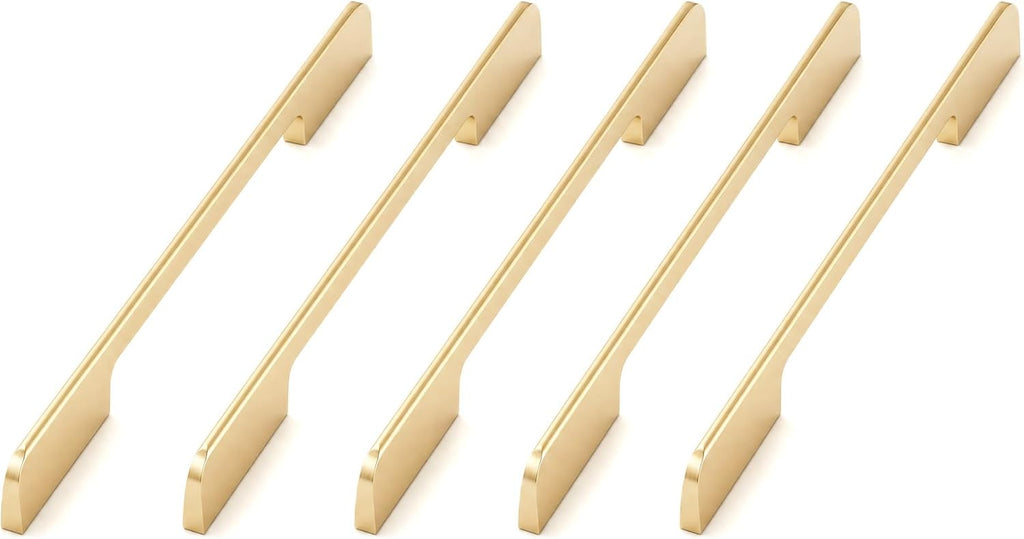 5 Pack Kitchen Cabinet Handles, Solid Black Drawer Pulls, Long Cabinet Hardware for Dresser Furniture (13.27 inch)