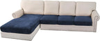 H.VERSAILTEX Velvet Stretch Sectional Couch Covers 4 Pieces Sofa Seat Cushion by HVERSAILTEX
