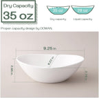 DOWAN 9.25" Serving Bowls, White Serving Dishes for Entertaining, 35 OZ Large Serving Bowls for Party, Oval Ceramic Bowls for Soup, Salad and Pasta, Microwave & Dishwasher Safe, Thanksgiving Bowls Set