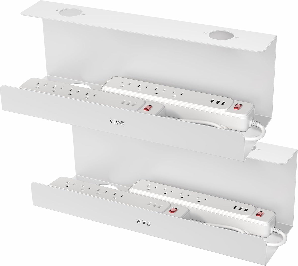 VIVO Extra Deep Under Desk Cable Management Tray, 16.5", 2 Pack