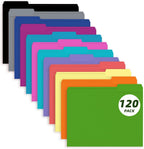 PANDRI Colored File Folders, 120 Pack 1/3 Cut Tab File Folder, Aqua