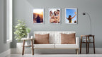8x10 Picture Frame set of 3,Woode Frame Rustic White Wall Hanging or Tabletop, 8 by 10 Wall Gallery Poster Photo Frame with Shatter Resistant Plexiglass,best gift