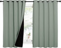 NICETOWN Greyish Green 100% Blackout Lined Curtains, 2 Thick Layers Completely by NICETOWN