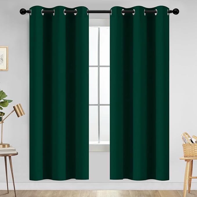 Yakamok Dark Green Blackout Curtains by Yakamok