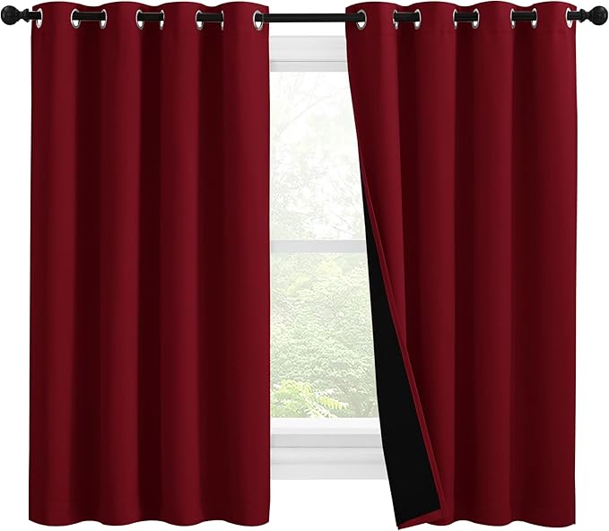 NICETOWN Kitchen Full Blackout Curtain Panels, Super Thick and Soft Insulated by NICETOWN