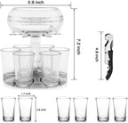 Adjustable Shot Glass Dispenser and Holder Made of Food Grade Plexiglass, Shot Dispenser with 6 Drinking Glasses for Kinds of Parties (Gold)