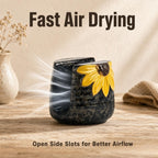 Ceramic Sunflower Dish Sponge Holder For Kitchen Sink Caddy Organizer Decor